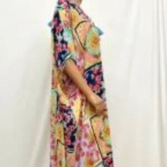 Johnny Was Lace Up Maxi Kaftan - Picture 5 of 6